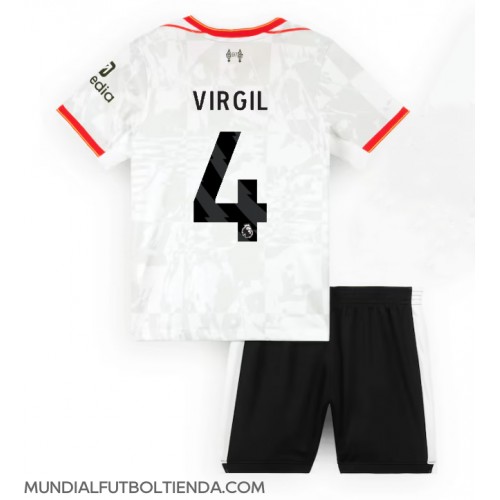 Camiseta Liverpool Virgil van Dijk #4 Tercera Equipación Replica 2024-25 para niños mangas cortas (+ Pantalones cortos)